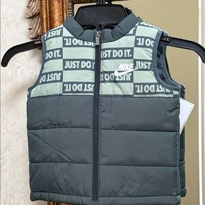 Nike Kids' green “Just Do It” Puffer Vest. Size 24 month.